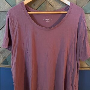 Ava & Viv Mauve Scoop Neck Short Sleeve Tee